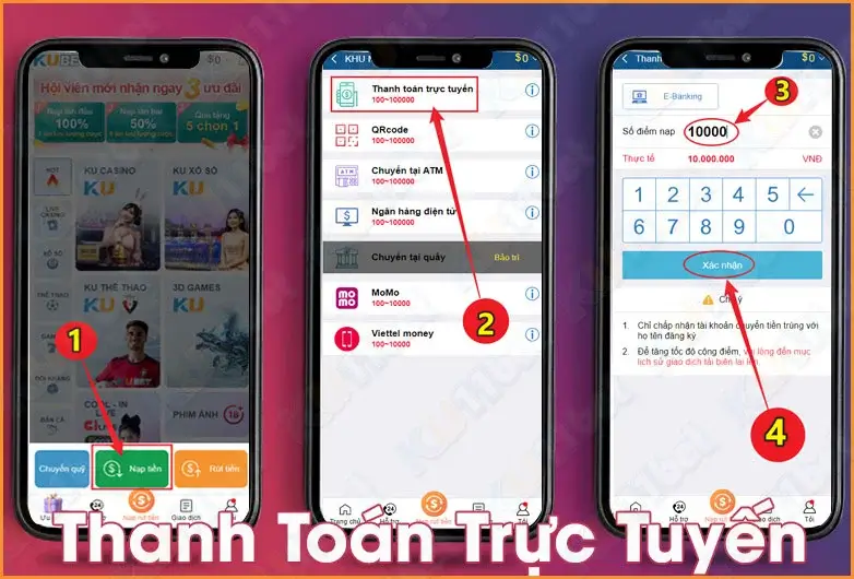 Thanh toán trực tuyến Ku11 bằng ngân hàng VietinBank