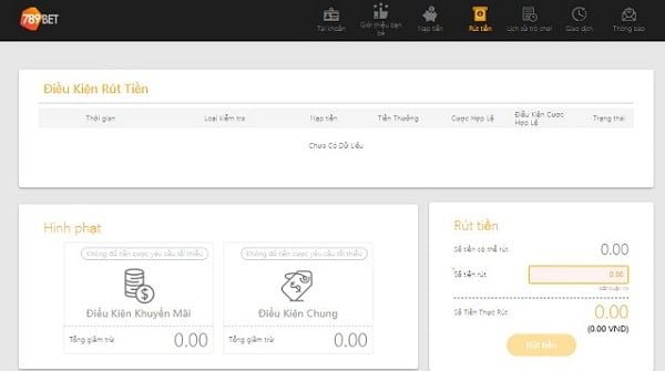 Những quy định không thực hiện thành công giao dịch rút tiền 789bet 