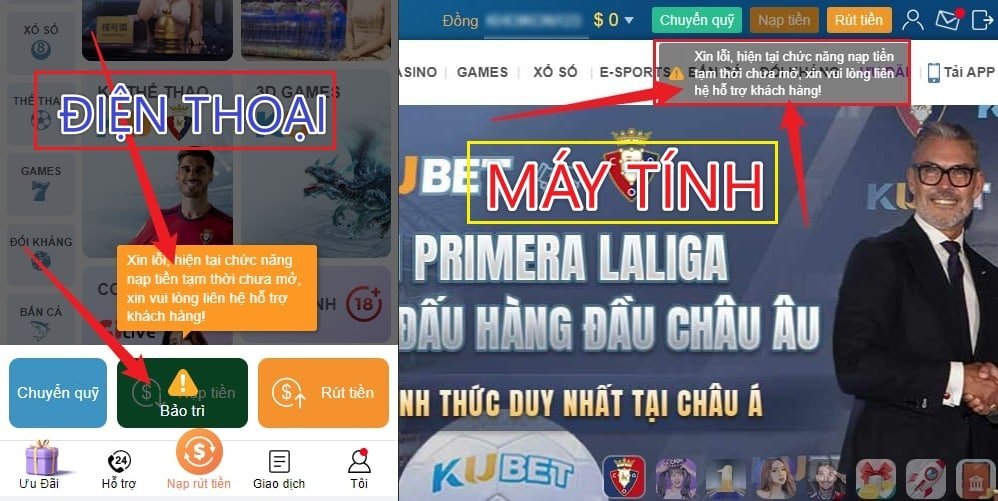 Những lưu ý để tránh việc chức năng nạp tiền bị khóa