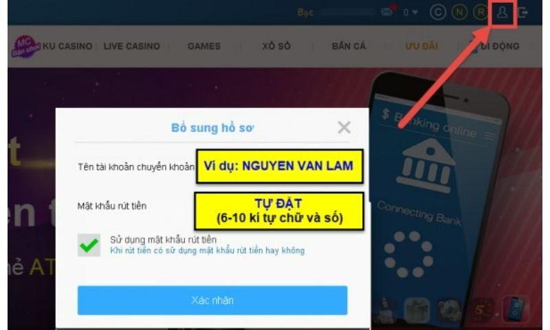 Cung cấp số tài khoản ngân hàng