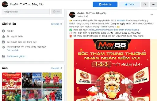 Ấn like và theo dõi ngay Fanpage của May88 để có cơ hội nhận ngay nhiều mã Gift Code